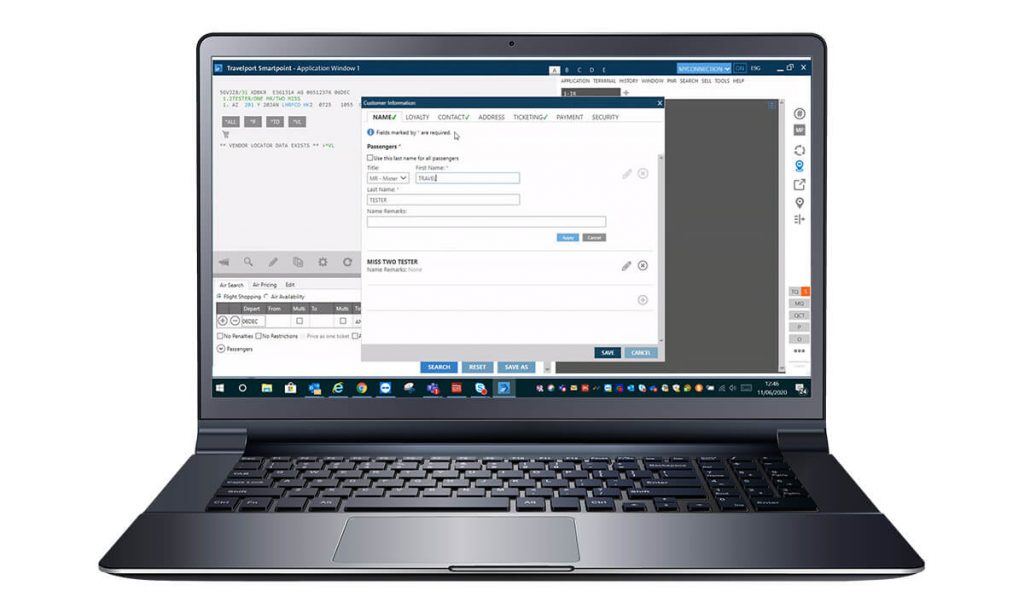 Smartpoint screen on laptop